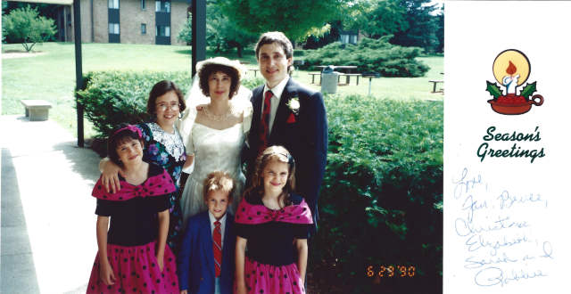 1990-12 Bruce, Jan, Elizabeth, Christine, Rob, Sarah