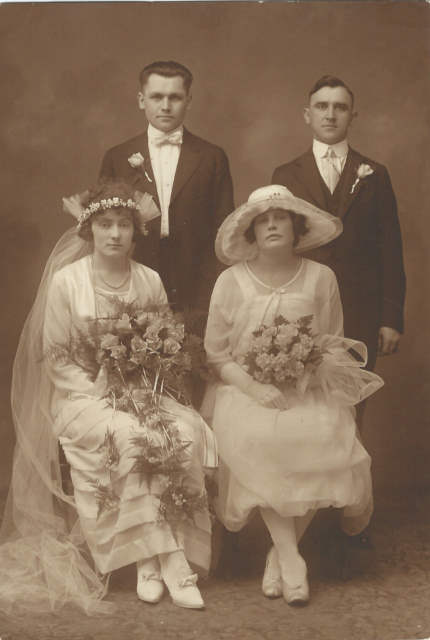 1924 Adam & Bessie with Wedding Party