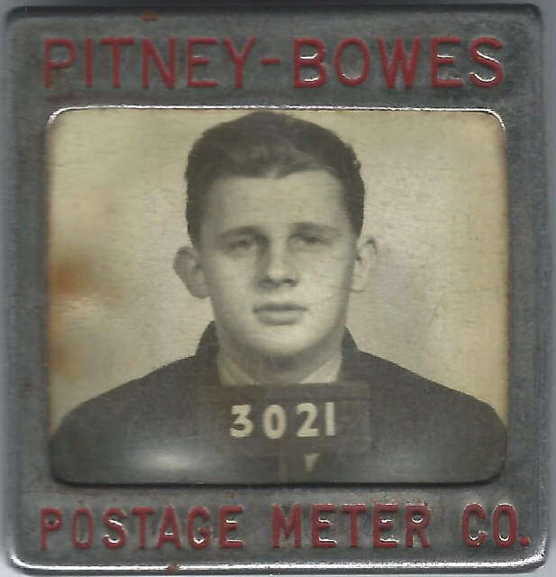 1948ish Ed's Pitney-Bowes Postage Meter Co. Badge 3021