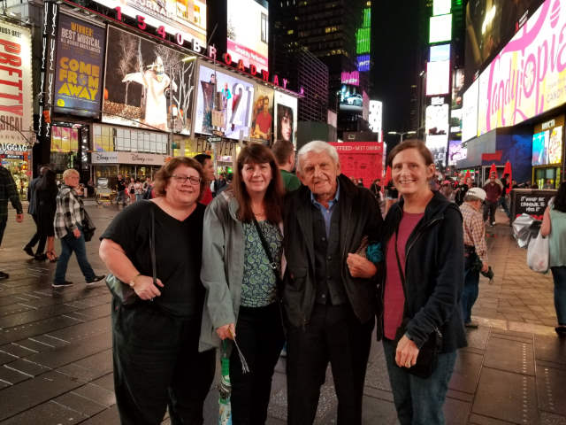 2018-10-11 Sue, Mary, Ed, Barb in Time Square